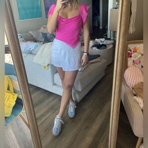 The A&F Scarlett Linen-Blend Wrap Mini Skort